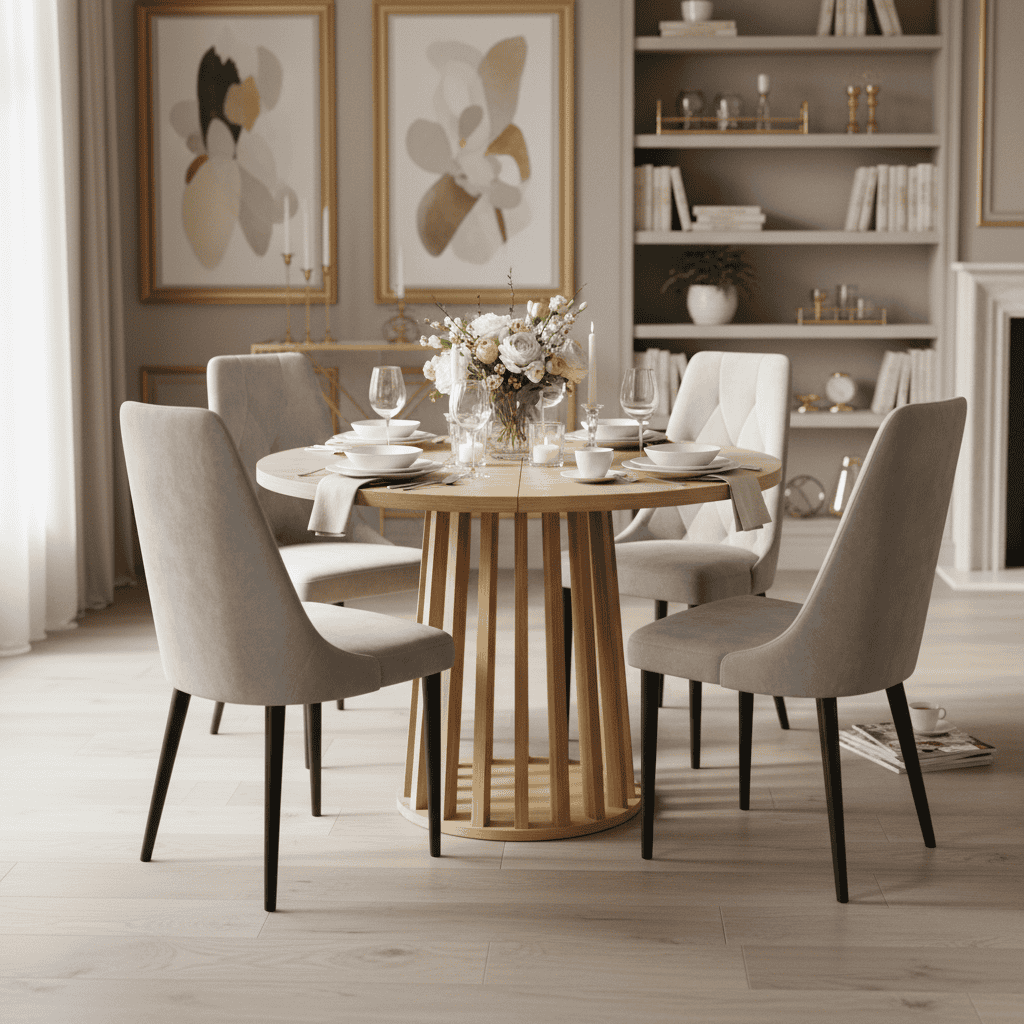 Tovo Extendable Round Dining Table (100 / 140 / 180 cm) – Custom European Quality