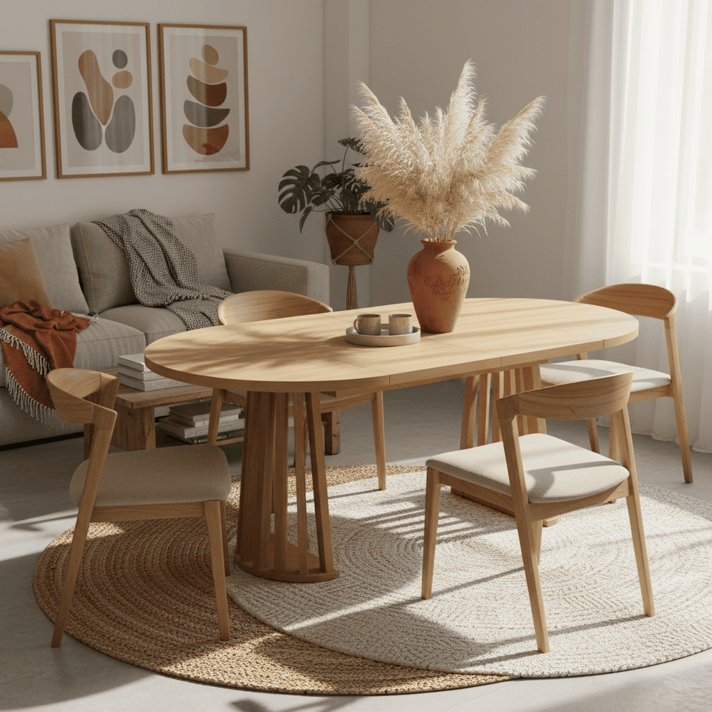 Tovo Extendable Round Dining Table (100 / 140 / 180 cm) – Custom European Quality