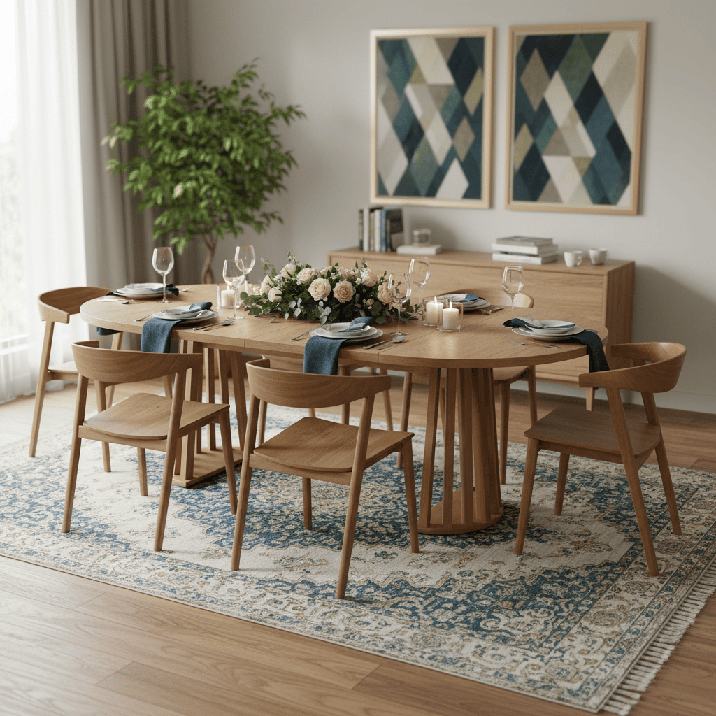 Tovo Extendable Round Dining Table (100 / 140 / 180 cm) – Custom European Quality