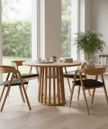 Tovo Extendable Round Dining Table Laminated  100-140cm