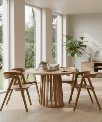 Tovo Extendable Round Dining Table Laminated  100-140cm