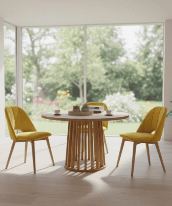 Tovo Extendable Round Dining Table Laminated  100-140cm