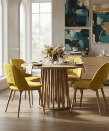 Tovo Extendable Round Dining Table Laminated  100-140cm