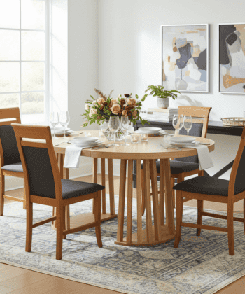 Tovo Extendable Round Dining Table Laminated  100-140cm