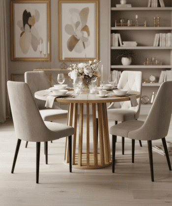 Tovo Extendable Round Dining Table Laminated  100-140cm