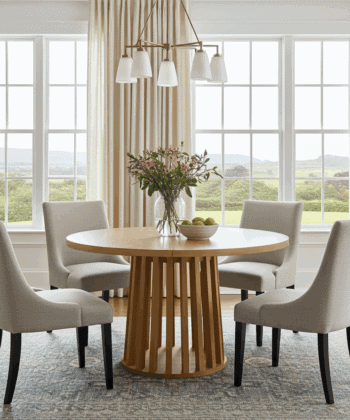 Tovo Extendable Round Dining Table Laminated  100-140cm