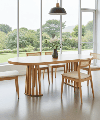 Tovo Extendable Round Dining Table Laminated  100-140cm