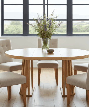 Tovo Extendable Round Dining Table Laminated  100-140cm
