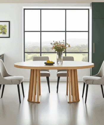 Tovo Extendable Round Dining Table Laminated  100-140cm