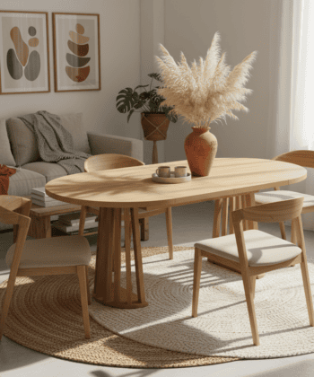 Tovo Extendable Round Dining Table Laminated  100-140cm