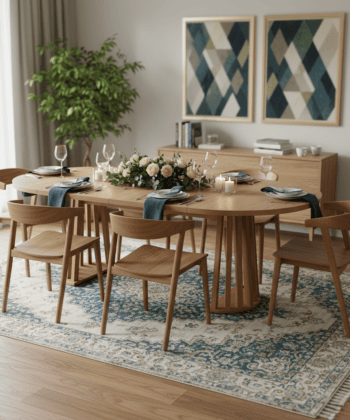 Tovo Extendable Round Dining Table Laminated  100-140cm