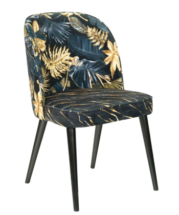 Golden Monstera Velvet Chair