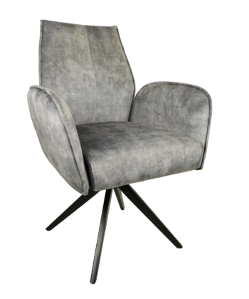 Potsdam Grey Retro Swivel Armchair