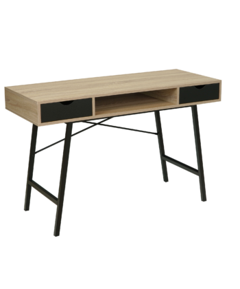 Loft Oak Desk with Drawers and Shelf