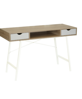 Nordic Oak Desk with Drawers and Shelf – Scandinavian