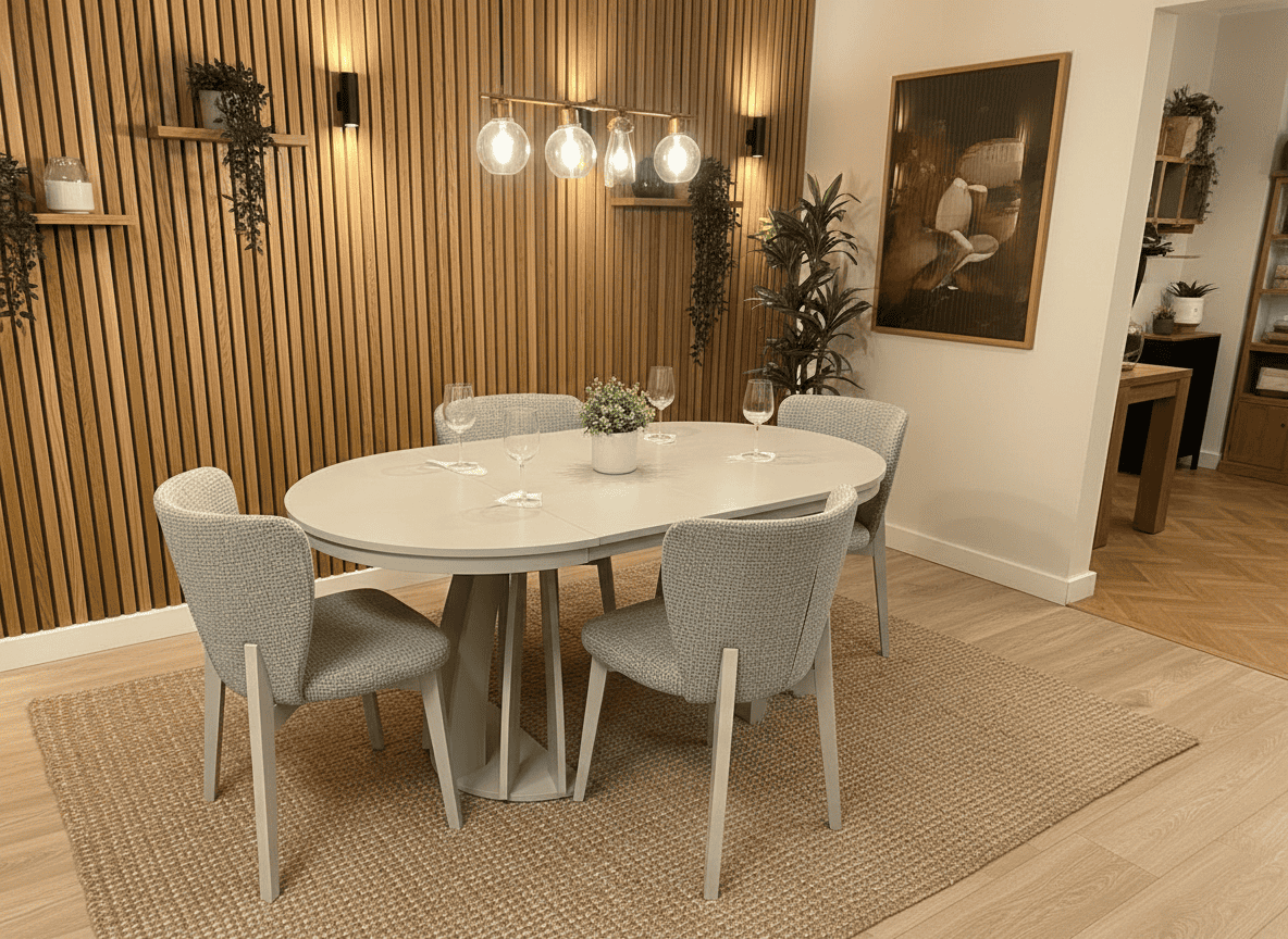 Axis Extendable Dining Table – Cashmere, 100–180cm