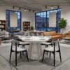 Axis Extendable Round Laminate Dining Table &ndash; Custom European Quality