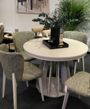 Axis Extendable Round Laminate Dining Table – Custom European Quality