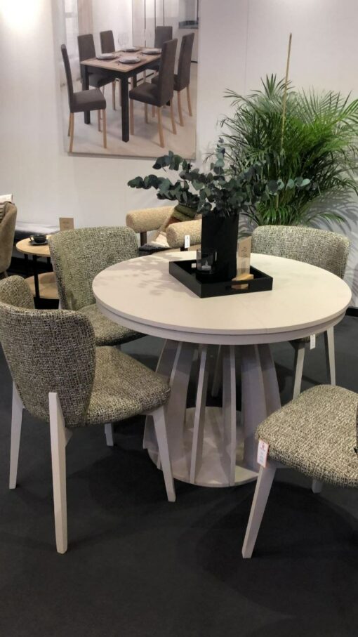 Axis Extendable Round Laminate Dining Table – Custom European Quality