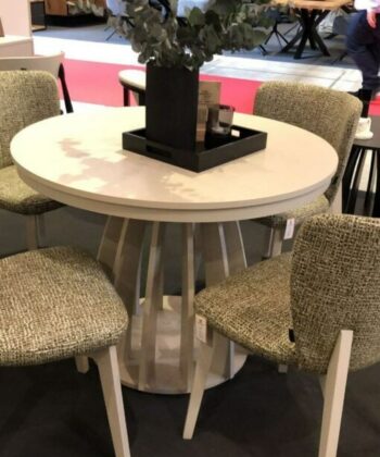 Axis Extendable Round Laminate Dining Table – Custom European Quality