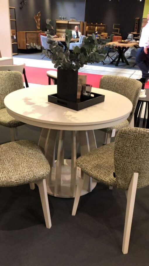 Axis Extendable Round Laminate Dining Table – Custom European Quality