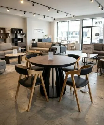 Axis Extendable Round Laminate Dining Table – Custom European Quality