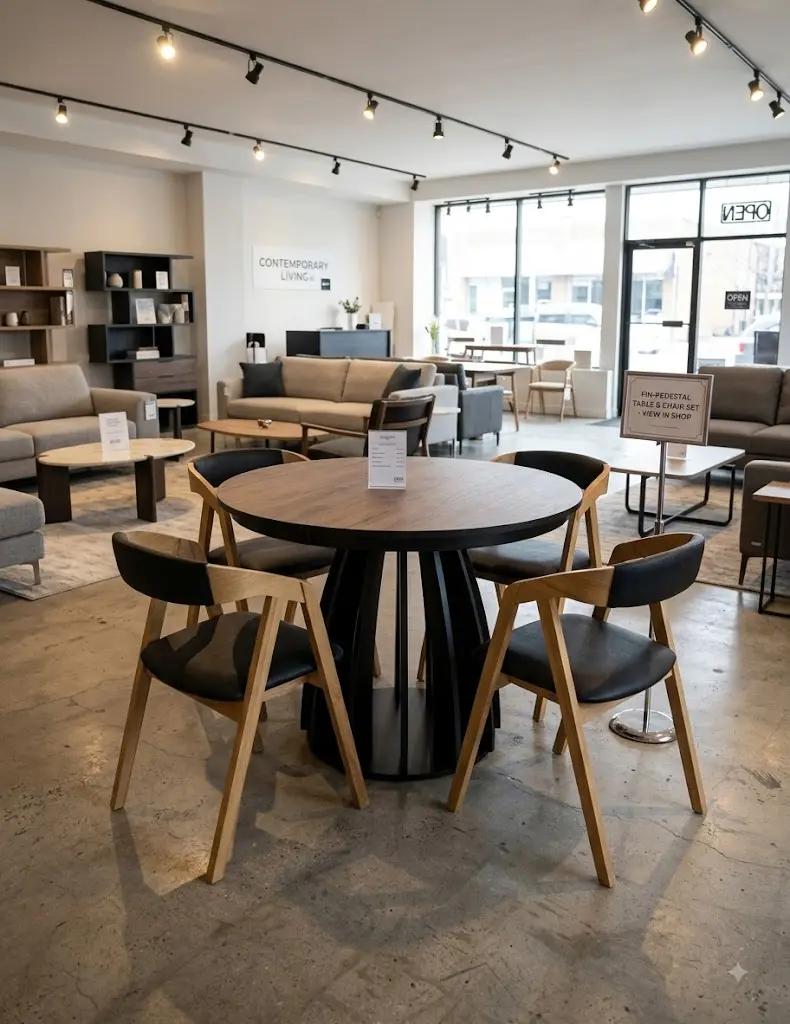 Axis Extendable Round Laminate Dining Table – Custom European Quality