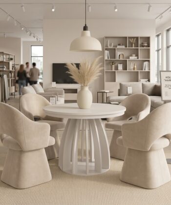 Axis Extendable Round Laminate Dining Table – Custom European Quality