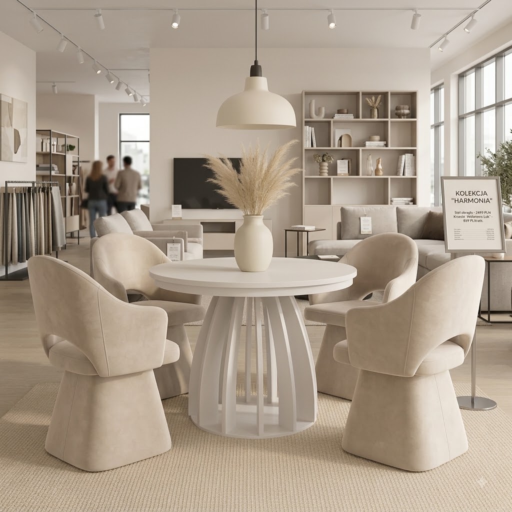 Axis Extendable Round Laminate Dining Table – Custom European Quality
