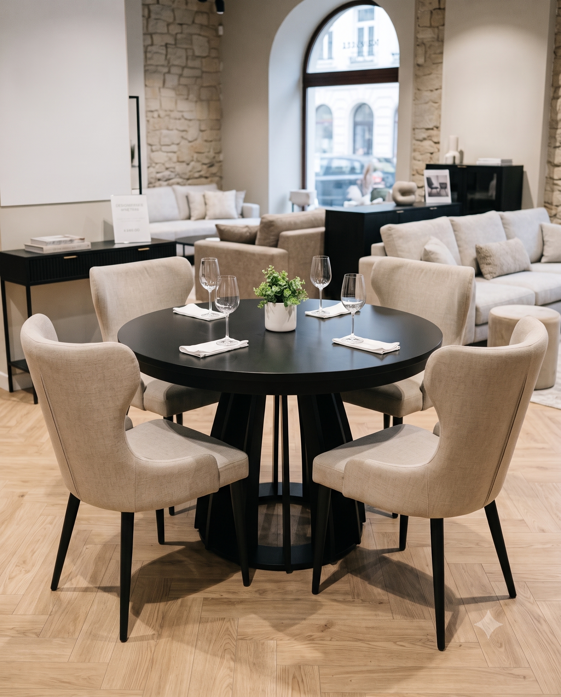 Axis Extendable Round Laminate Dining Table – Custom European Quality