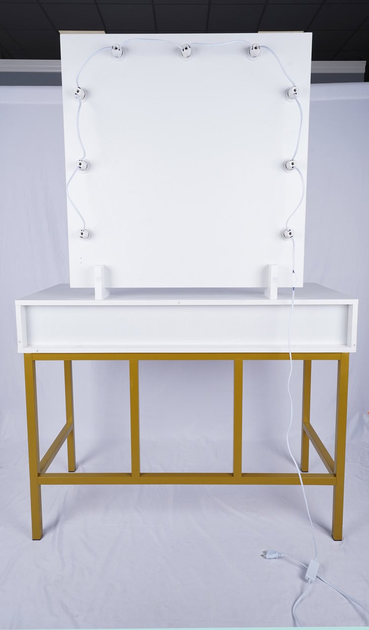 Eliza White Gold LED Vanity Dressing Table