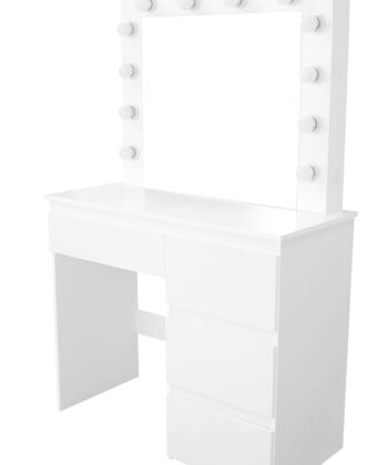 EmmaGlow White LED Makeup Desk Vanity