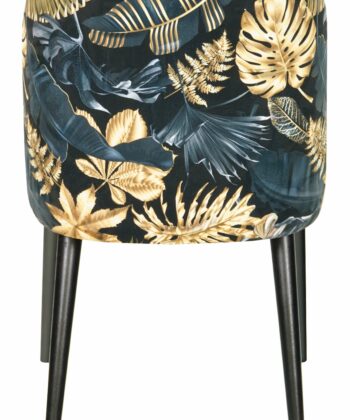 Golden Monstera Velvet Chair