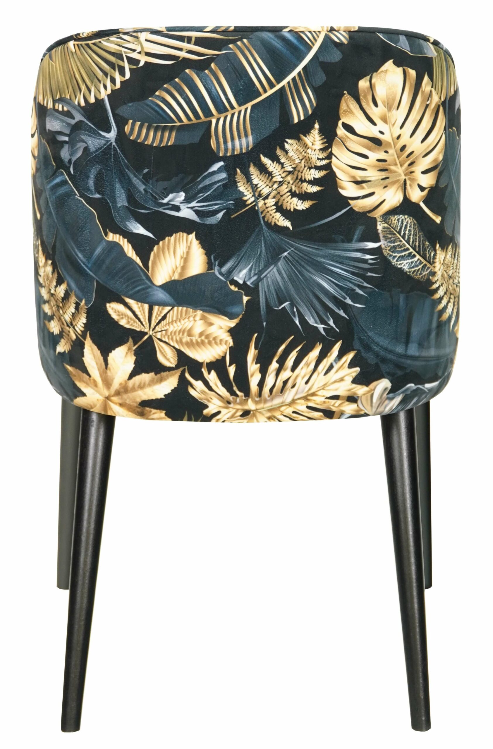 Golden Monstera Velvet Chair