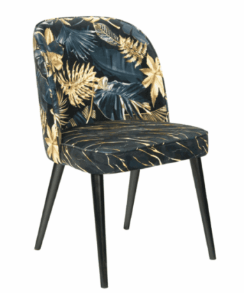Golden Monstera Velvet Chair