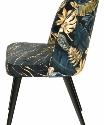 Golden Monstera Velvet Chair