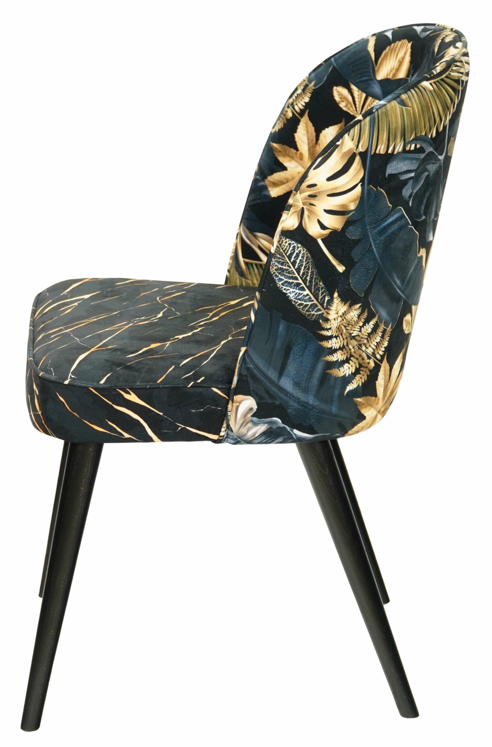 Golden Monstera Velvet Chair