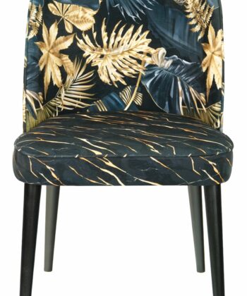 Golden Monstera Velvet Chair