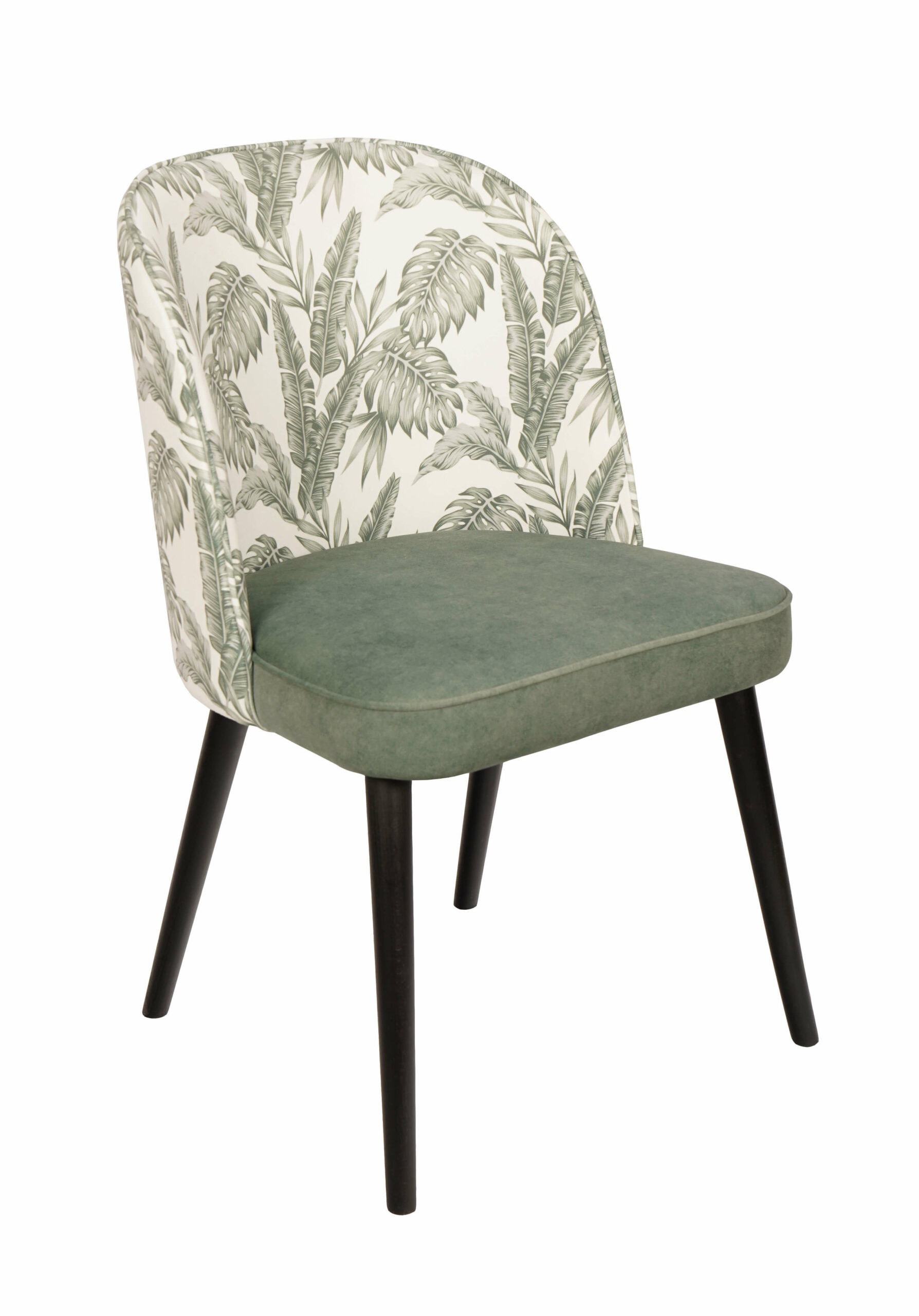 Golden Monstera Velvet Chair