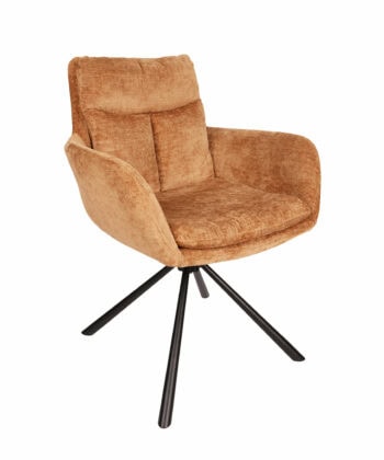 Hendi Grey Chenille Swivel Armchair