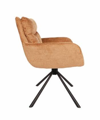 Hendi Grey Chenille Swivel Armchair