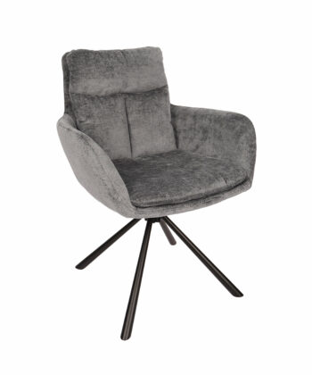 Hendi Grey Chenille Swivel Armchair