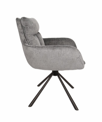 Hendi Grey Chenille Swivel Armchair