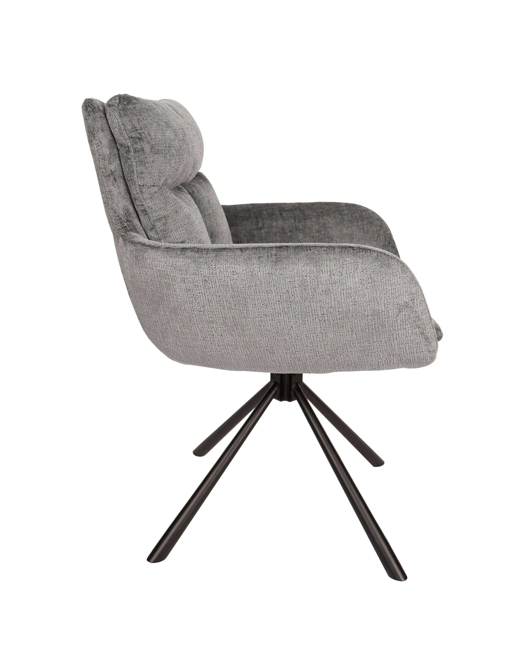 Hendi Grey Chenille Swivel Armchair