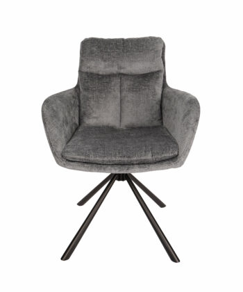 Hendi Grey Chenille Swivel Armchair