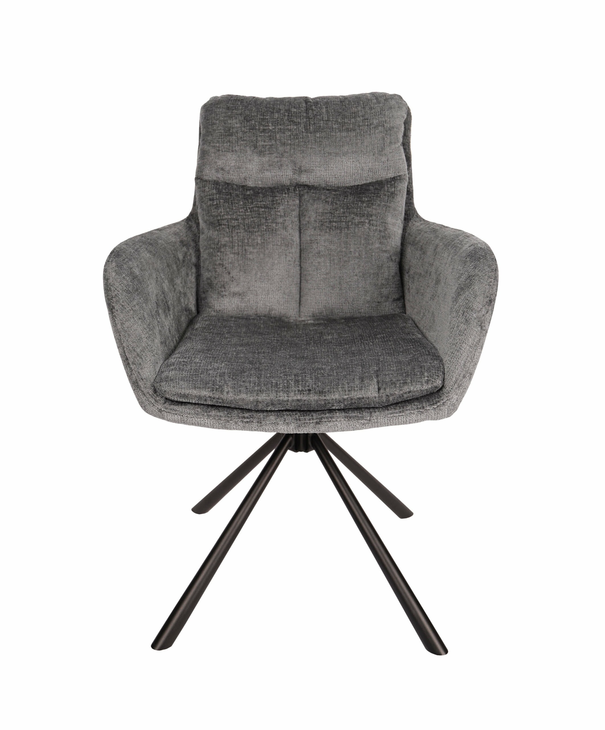 Hendi Grey Chenille Swivel Armchair