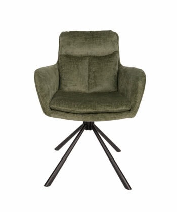 Hendi Grey Chenille Swivel Armchair