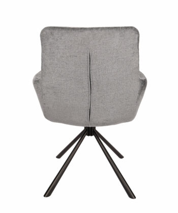 Hendi Grey Chenille Swivel Armchair