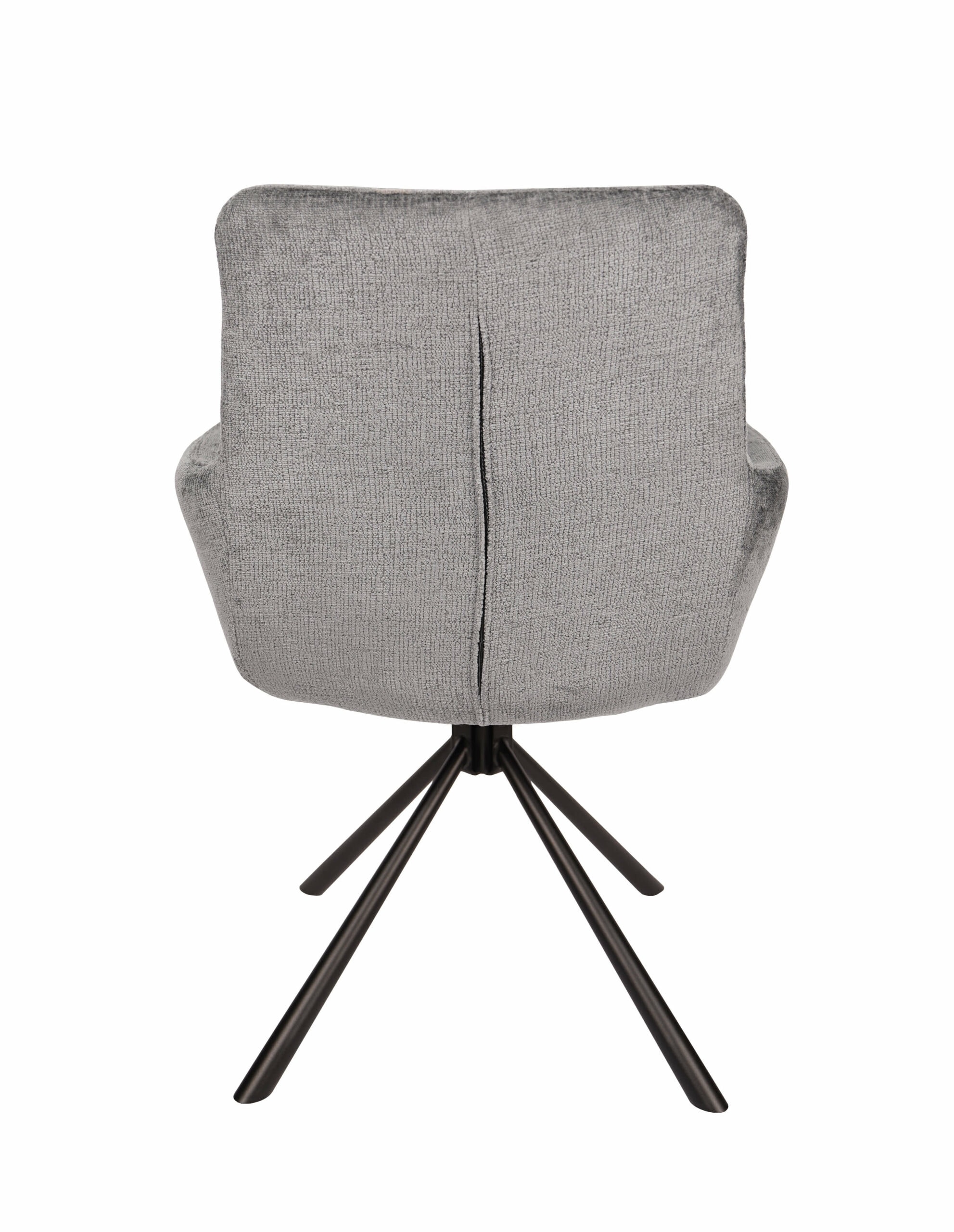 Hendi Grey Chenille Swivel Armchair