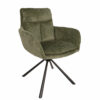 Hendi Grey Chenille Swivel Armchair